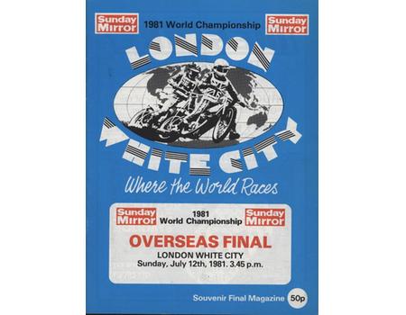 1981 OVERSEAS FINAL SPEEDWAY PROGRAMME