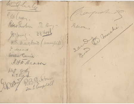 CAMBRIDGE UNIVERSITY R.U.F.C. V WEST OF SCOTLAND 1906 SIGNED RUGBY MENU