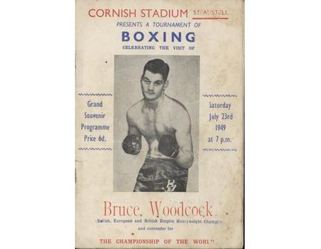 BRUCE WOODCOCK V GLEN HARRIS 1949 (ST AUSTELL) BOXING PROGRAMME