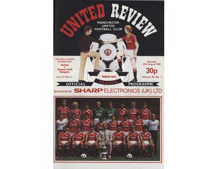 MANCHESTER UNITED 1983-84 BOUND SET OF HOME FOOTBALL PROGRAMMES - SIGNED BY SQUAD