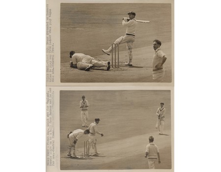 ENGLAND V AUSTRALIA 1953 (OLD TRAFFORD) CRICKET PHOTOGRAPHS X3