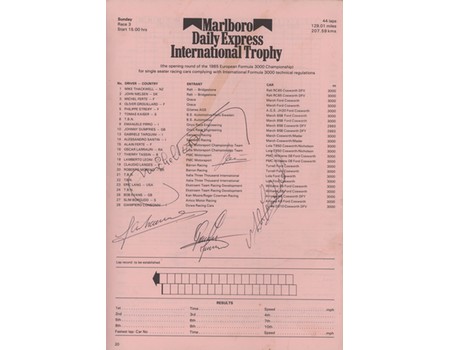 DAILY EXPRESS INTERNATIONAL TROPHY (FORMULA 3000) 1985 OFFICIAL PROGRAMME