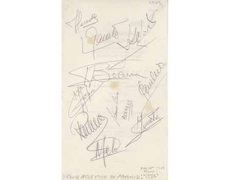 ATLETICO DE MADRID 1959 (V NOTTINGHAM FOREST) FOOTBALL AUTOGRAPHS