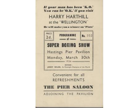CON FLYNN V NICK LUCAS 1936 (HASTINGS) BOXING PROGRAMME