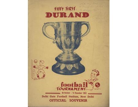 FIFTY FIRST DURAND FOOTBALL TOURNAMENT - OFFICIAL SOUVENIR 1953
