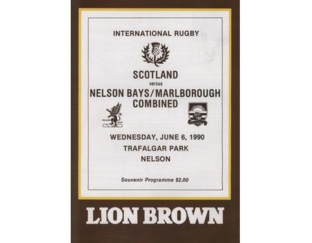 NELSON BAYS / MARLBOROUGH COMBINED V SCOTLAND 1990 RUGBY PROGRAMME