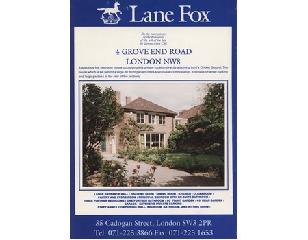 GUBBY ALLEN 1990 HOUSE SALE BROCHURE