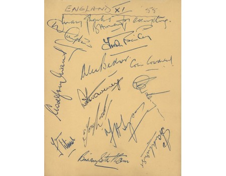 ENGLAND 1955 CRICKET AUTOGRAPHS
