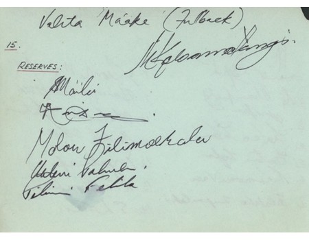 TONGA 1974 (TOUR OF BRITISH ISLES)  RUGBY UNION AUTOGRAPHS