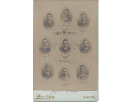 CAMBRIDGE UNIVERSITY CREW 1910 CABINET PHOTOGRAPH
