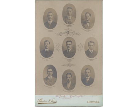 CAMBRIDGE UNIVERSITY CREW 1911 CABINET PHOTOGRAPH
