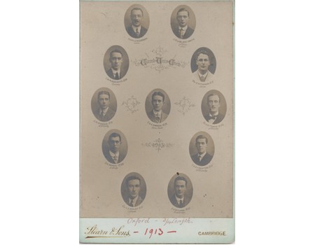 CAMBRIDGE UNIVERSITY CREW 1913 CABINET PHOTOGRAPH