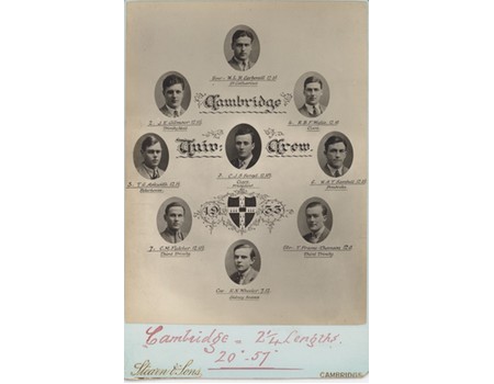 CAMBRIDGE UNIVERSITY CREW 1933 CABINET PHOTOGRAPH