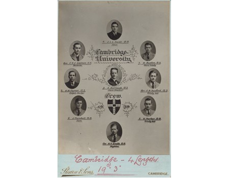 CAMBRIDGE UNIVERSITY CREW 1939 CABINET PHOTOGRAPH