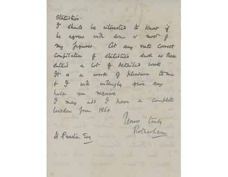 GERARD ROTHERHAM (WARWICKSHIRE) 1946 CRICKET LETTER