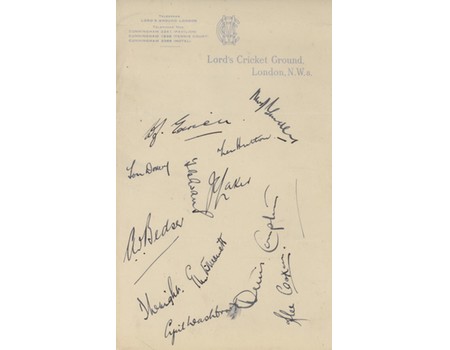 ENGLAND 1948 CRICKET AUTOGRAPHS