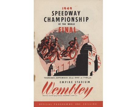 SPEEDWAY CHAMPIONSHIP OF THE WORLD 1949 - FINAL PROGRAMME