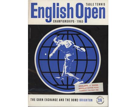 ENGLISH OPEN TABLE TENNIS CHAMPIONSHIPS 1965 SOUVENIR PROGRAMME