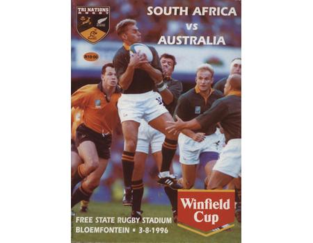 SOUTH AFRICA V AUSTRALIA (WINFIELD CUP) 1996 RUGBY UNION PROGRAMME