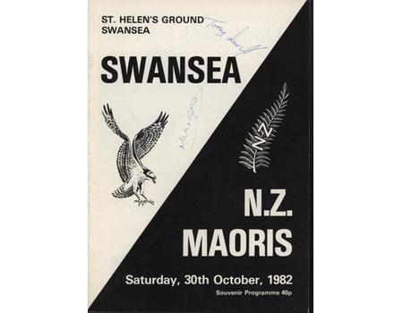 SWANSEA V NZ MAORIS 1982 RUGBY PROGRAMME