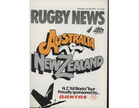AUSTRALIA V NEW ZEALAND 1979 RUGBY UNION PROGRAMME