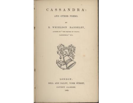 CASSANDRA AND OTHER POEMS (INCLUDING "THE STOUT CRICKETER")