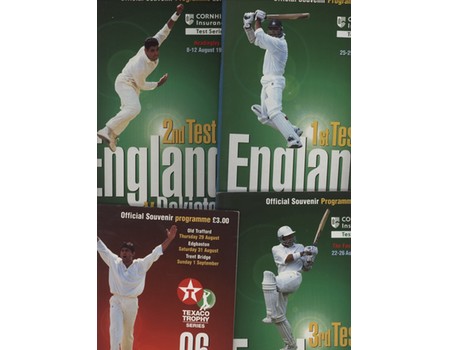 ENGLAND V PAKISTAN 1996 CRICKET PROGRAMMES - SET OF FOUR