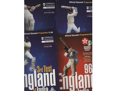 ENGLAND V INDIA 1996 CRICKET PROGRAMMES - SET OF FOUR