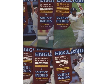 ENGLAND V WEST INDIES 1995 CRICKET PROGRAMMES - SET OF 6