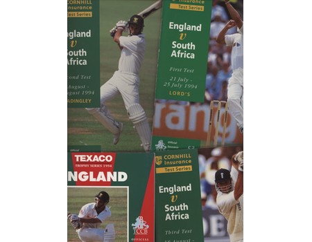 ENGLAND V SOUTH AFRICA 1994 CRICKET PROGRAMMES - SET OF 4