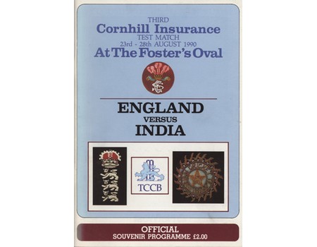 ENGLAND V INDIA 1990 (OVAL) CRICKET PROGRAMME