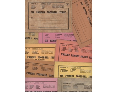 SPORTING MIRROR LETTER CARDS - FOOTBALL TEAMS AND STARS 1948/49 SEASON (13 ITEMS)