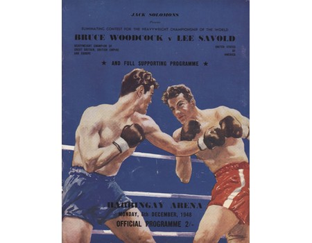 BRUCE WOODCOCK V LEE SAVOLD 1948 BOXING PROGRAMME