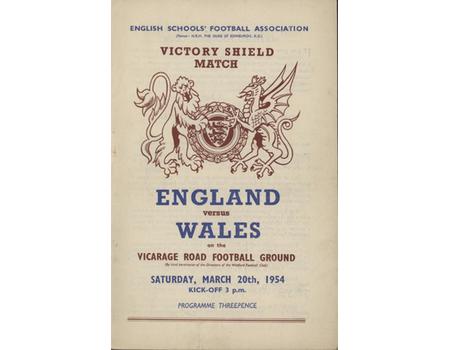 ENGLAND  V WALES (SCHOOLS