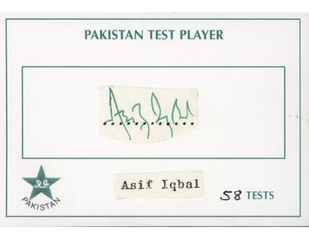 ASIF IQBAL (PAKISTAN & KENT) CRICKET AUTOGRAPH