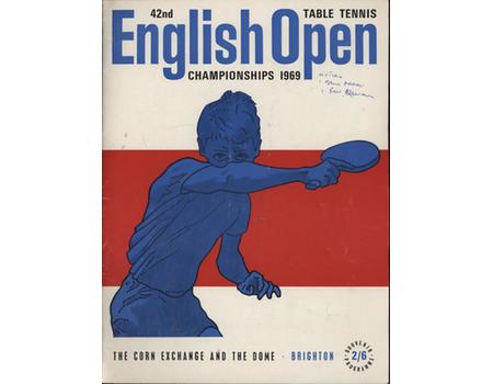 ENGLISH OPEN TABLE TENNIS CHAMPIONSHIPS 1969 SOUVENIR PROGRAMME