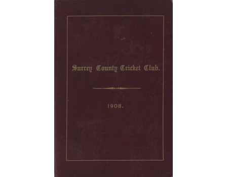 SURREY COUNTY CRICKET CLUB 1908 [HANDBOOK]