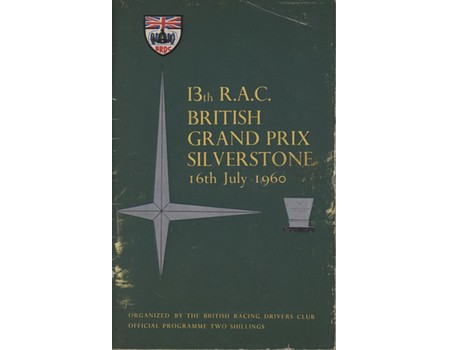BRITISH GRAND PRIX 1960 (SILVERSTONE) OFFICIAL MOTOR RACING PROGRAMME