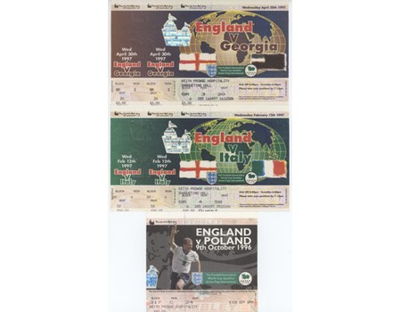 ENGLAND FOOTBALL TICKETS 1996-97 (X3)