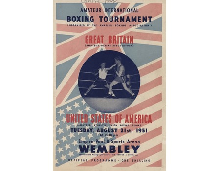 GREAT BRITAIN V UNITED STATES OF AMERICA 1951 AMATEUR BOXING TOURNAMENT (MULTI SIGNED)