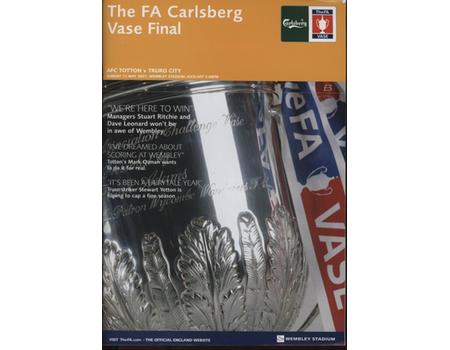 AFC TOTTON V TRURO CITY 2007 (FA VASE FINAL) FOOTBALL PROGRAMME