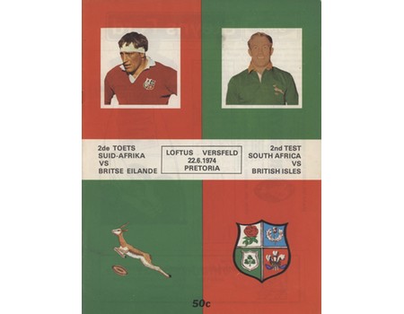 SOUTH AFRICA V BRITISH ISLES 1974 (2ND TEST) RUGBY UNION PROGRAMME