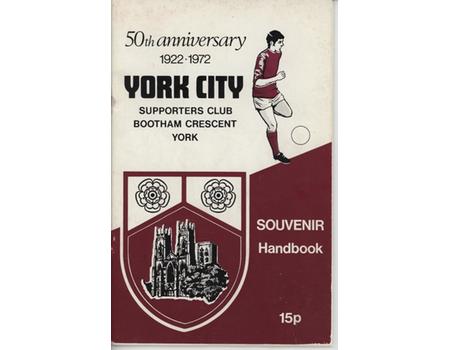 50TH ANNIVERSARY - YORK CITY FOOTBALL CLUB SUPPORTERS CLUB