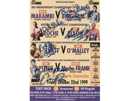 BOXING FLYER FOR BOUTS AT RYTON SPORTS CONNEXION 1999 - MULTI SIGNED