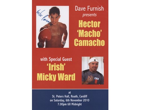 HECTOR CAMACHO 2010 PROMOTIONAL DINNER PROGRAMME - SIGNED BY CAMACHO & MICKY WARD