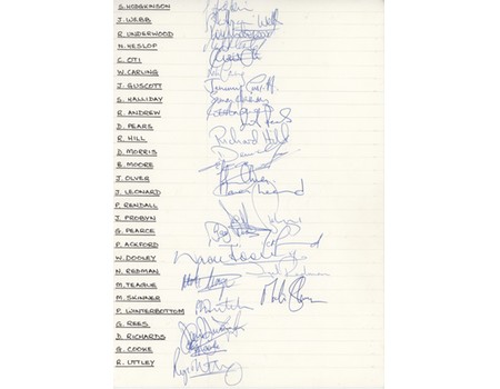 ENGLAND 1991 (WORLD CUP SQUAD) RUGBY UNION AUTOGRAPHS