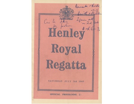 HENLEY ROYAL REGATTA 1965 OFFICIAL PROGRAMME