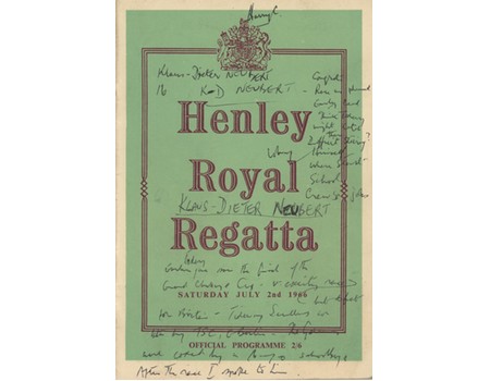 HENLEY ROYAL REGATTA 1966 OFFICIAL PROGRAMME