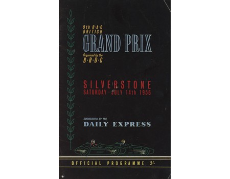 BRITISH GRAND PRIX 1956 MOTOR RACING PROGRAMME