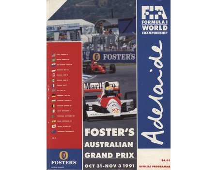 AUSTRALIAN GRAND PRIX 1991 MOTOR RACING PROGRAMME
